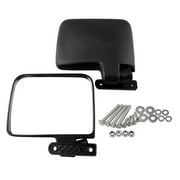 1 Pcs Universal Golf Cart Mirrors - Wide Folding Rearview Mirror 18x14cm, Adjustable 180° Rotation for Enhanced Safety, Durable ABS/PP Housing, All-Weather Use with 2 Mounting Kits (Hollow \u0026 Solid Ob